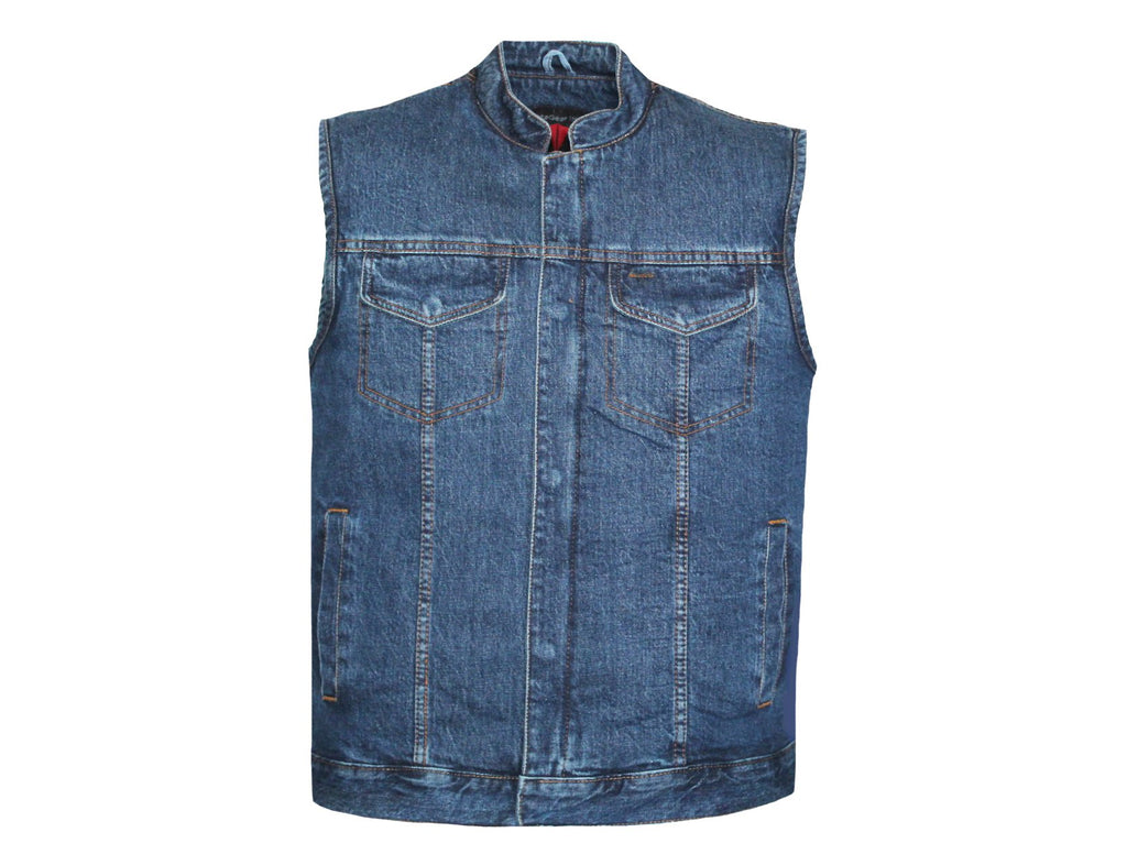 MataGear Motorcycle Blue Beauty Denim Vest image 2