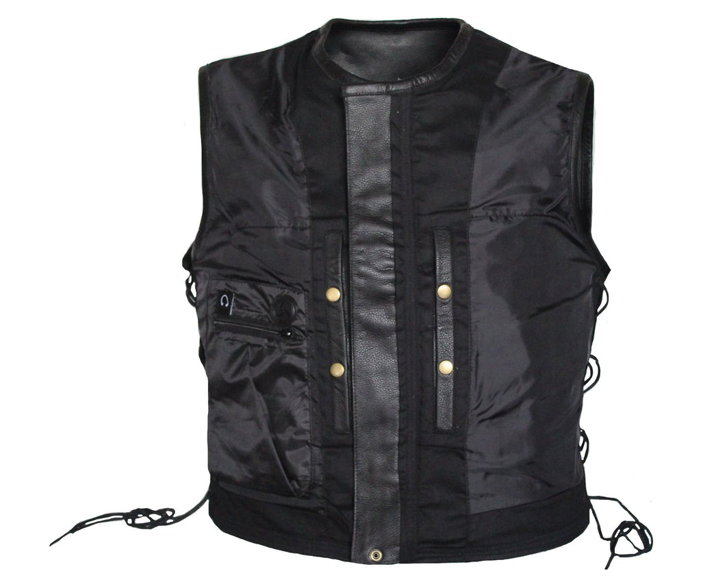 MG461 Motorcycle Men Leather Vest image 4