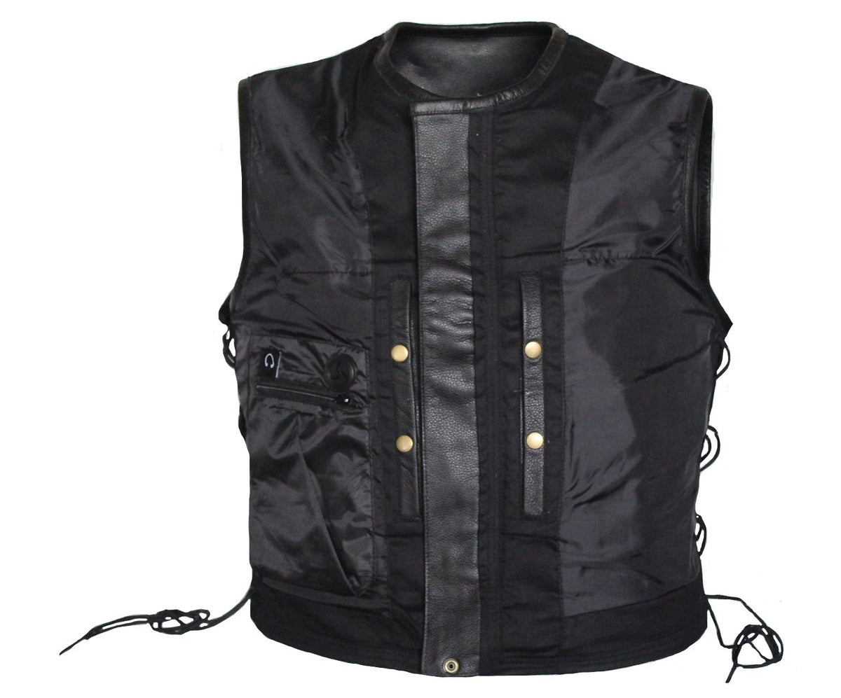 MG461 Motorcycle Men Leather Vest image 4