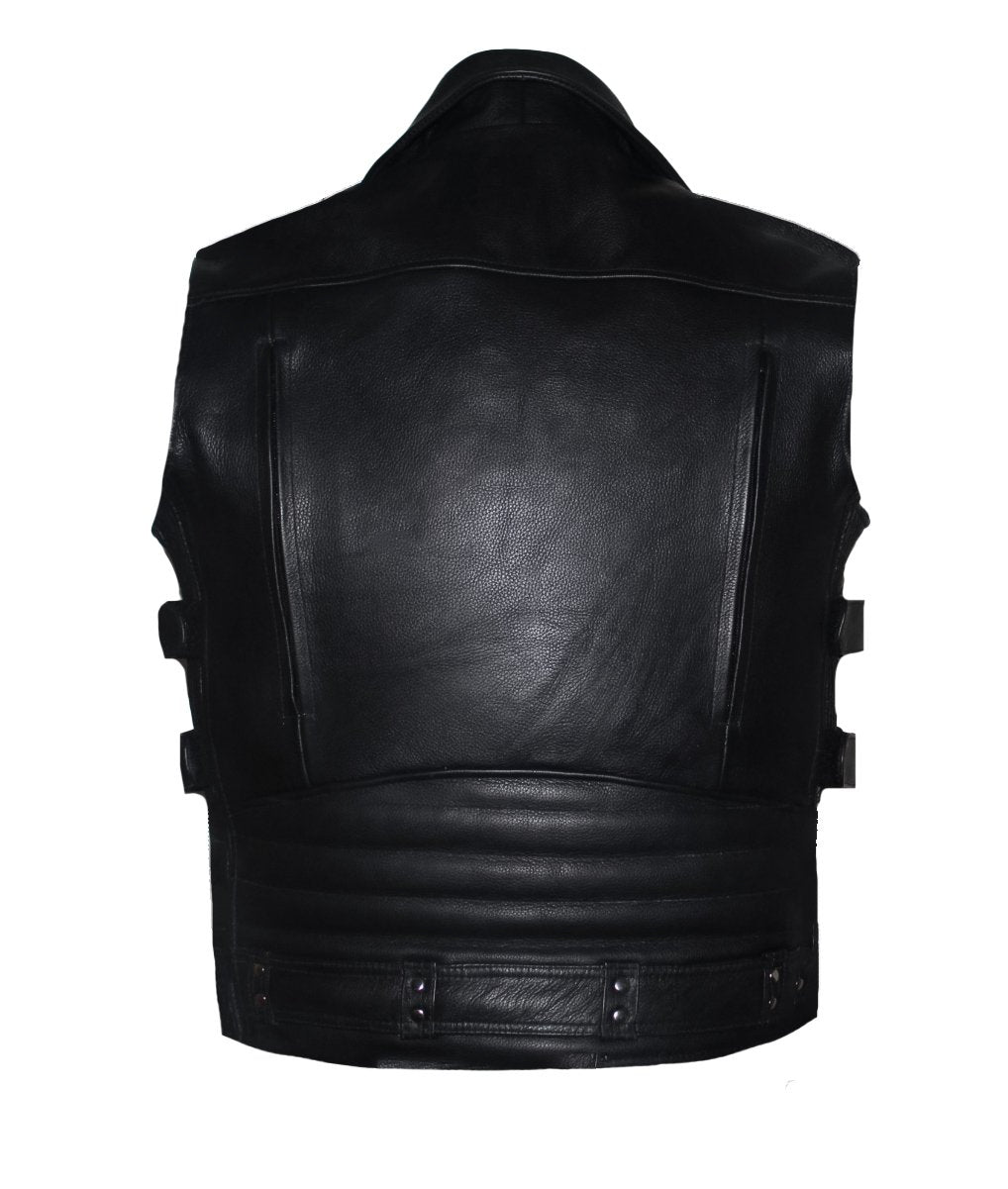 MG431 Mens Zippered Classic Style Motorcycle Vest image 5