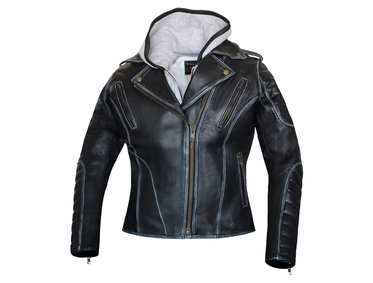 MG505 Women Hoodie Leather Jacket image 0