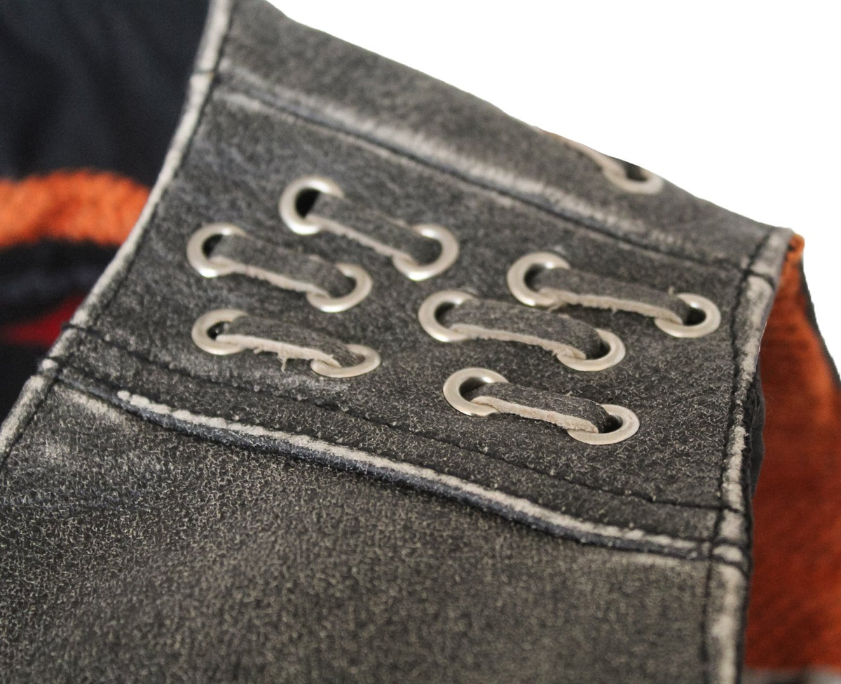 MG468 Motorcycle Ladies Distressed Leather Vest image 3