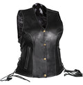 MG464 Motorcycle Ladies Paisley Concealed Carry Leather Vest image 0