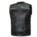 MG444 Mens Perforated CAMO Leather Concealed Carry Motorcycle Vest image 0