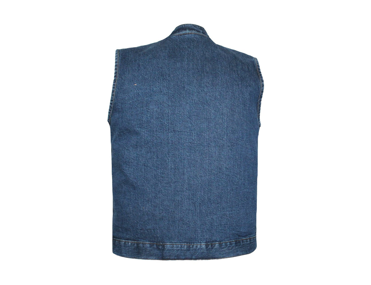 MataGear Motorcycle Blue Beauty Denim Vest image 3