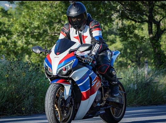 Matagear One Piece Riding Kangaroo Leather Blue Quantum Motorcycle Suit image 1