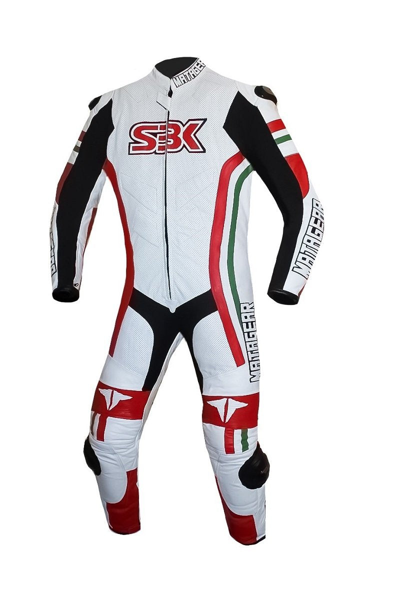 Matagear SBK Motorcycle One Piece Black Riding Leather Suit CE Approved Protection image 1