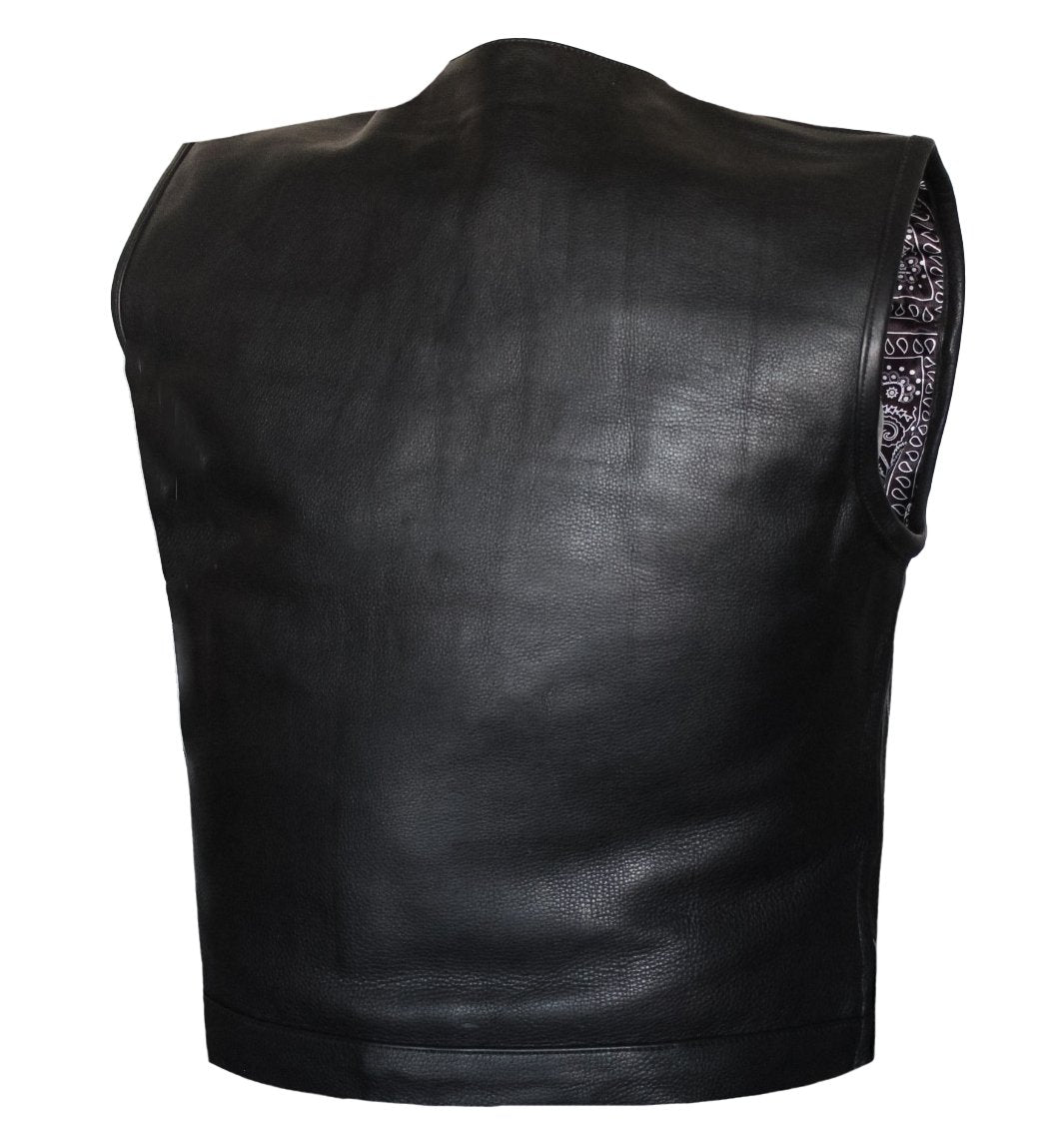 MG421 Paisley Low Style Cut Motorcycle Club Leather Vest image 3