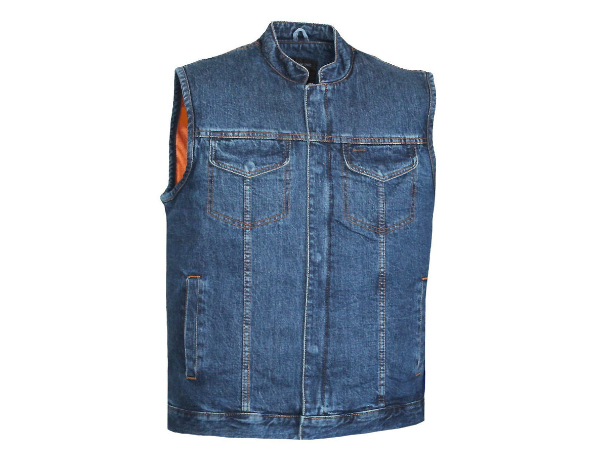 MataGear Motorcycle Blue Beauty Denim Vest image 1