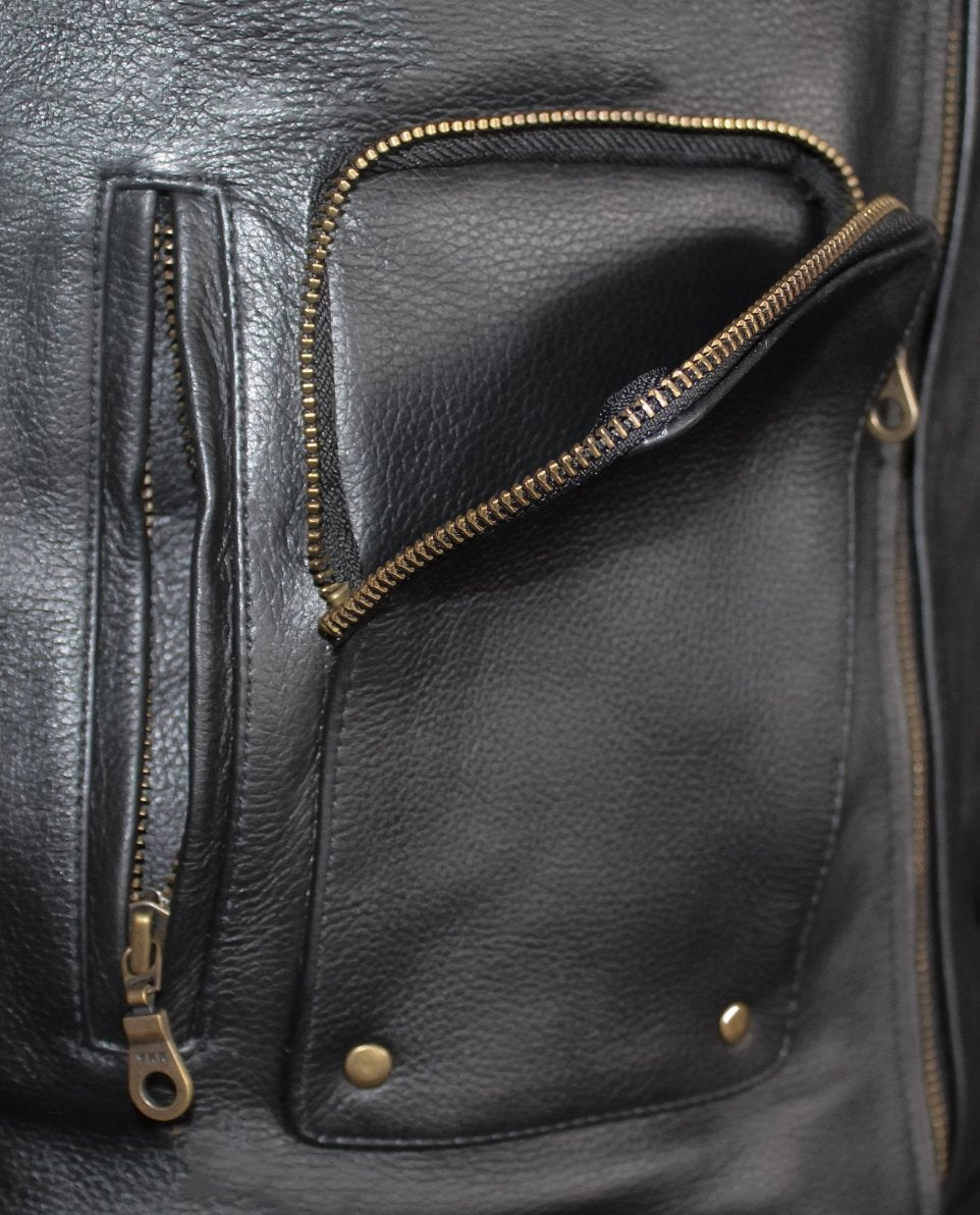 MG435 Motorcycle Leather Vest image 2