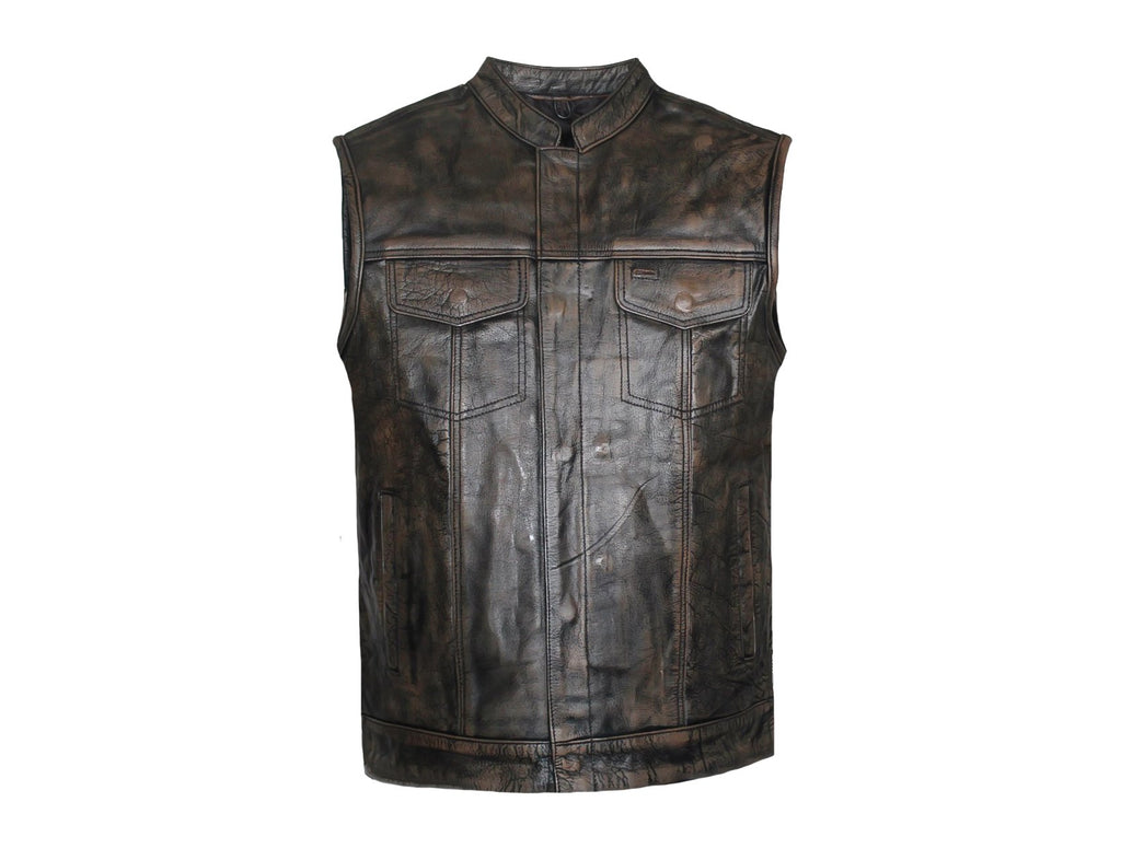 MG441 Brown Motorcycle Vest image 2