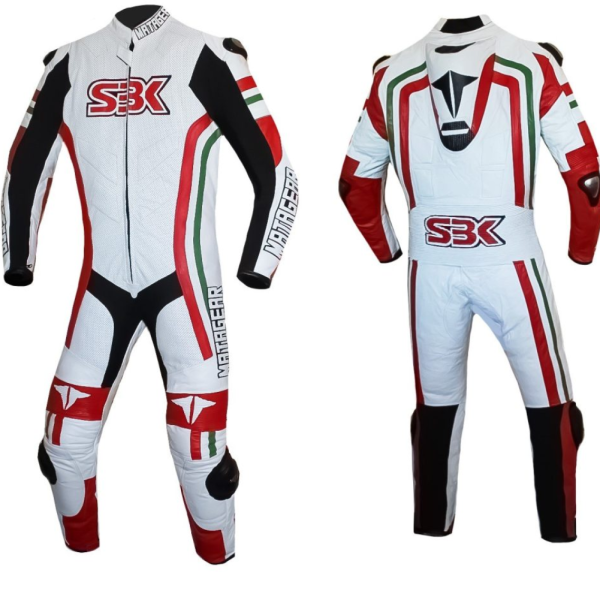Matagear SBK Motorcycle One Piece Black Riding Leather Suit CE Approved Protection