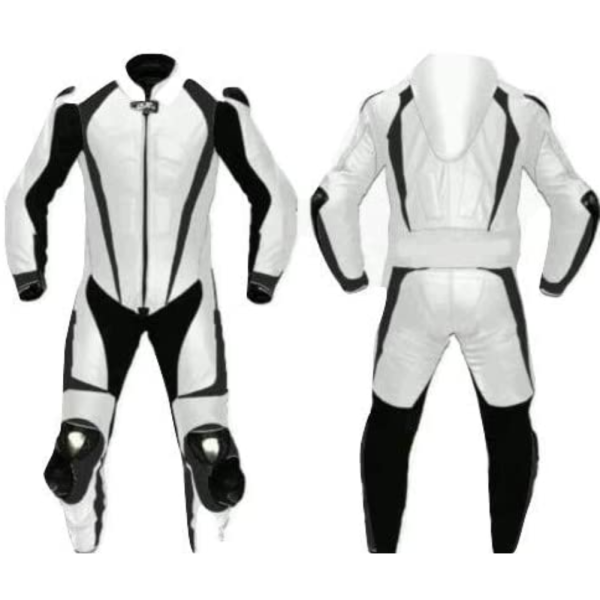 Matagear MG311 Motorcycle Race White/Black Riding Leather Suit CE Approved Protection
